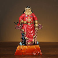 Brass Zhong Kui Statue, Taoist Deity Figure, Large Size for Study or Living Room