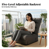 Adjustable Floor Lounger Thick Padding Adjustable Spinerest Lounger Thickly Padded Space-Saving for Bedroom, Balcony