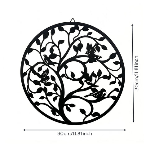 Cut Wall Art Decorative Cutout Black Metal Wall Plaque Easy to Hang for Entryway