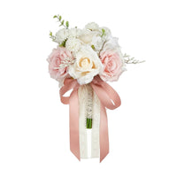 Wedding Bouquet with Ribbon Faux Floral Arrangement Elegant for Bridesmaids