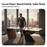 Rustic aesthetic manager's Desk dense Wood Top Office Furniture Creative Designer Look Workstation for leaders, Remote Workers, Study Room, Bedroom