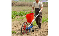 Manual Seeder with Growth Additive Distributor Chain-Driven Seeder with Growth Additive Distributor Wheeled Push-Type Row Planter for Farmers, Farm