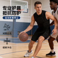 现货篮球防撞背心足球橄榄球护胸腰网布透气运动背心蜂窝运动护具