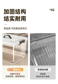 优勤透明收纳箱家用衣服玩具整理箱塑料收纳大容量零食后备储物箱 加大号⭐透明【长39*宽29*高21.6cm】带提手