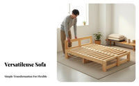 Multi-Functional Extendable Slatted Bed Space-Saving Two-Person-Sizedto-King Daybed with Trundle Sturdy Structure Convertible Sofa No Box Foundation Required for Apartment Dwellers, Students, Homeowners, Small Areas, Living Room, Sleepovers