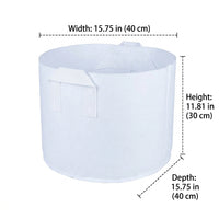 Sturdy-Duty Breathable Grow Bags, White Non-Woven Planter for Vegetables, Biodegradable Plant Grow Bags for Home Gardening