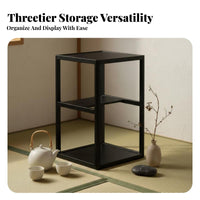 Minimalist Tea Ceremony Cabinet Wabi-Sabi Aesthetic Living Room Furniture Space-Saving Multi-Level Storage for Minimalists