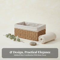 Lidded Wovenand fashion container With Handles Household Storage Space-Saving for Closet