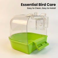 Bird Bath Cage Supplies Parrot Bath Tub Shower, Hanging Bathtub for Pet Bird Enr #variant:Green