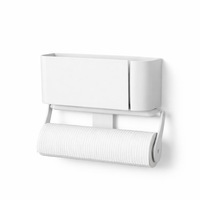 Tissue Holder and Paper Dispenser for Modern Kitchens, No-Drill Wall Mount with Under Cabinet or Countertop Options