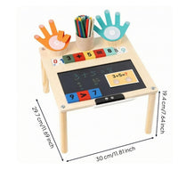 Wooden Children's Activity Table Colorful Early Learning Table Wooden Hues