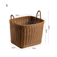 Woven Laundry Basket Open-Top Hamper with Handles Tapered for Bedroom, Bathroom