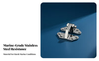 316 Stainless Steel Boat Hinge Sturdy Duty Compartment Door Hinge Mirror Polished Finish for Yacht Owners