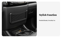 Multi-Functional Car Storage Net Bag Easy to Install Stick on Mesh Organizer Space Saving for Rideshare Drivers, RV Owners, Home, Office
