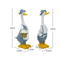 Resin Duck Figurine Easy to Place Long-Neck Duck Figurine Weather-Resistant