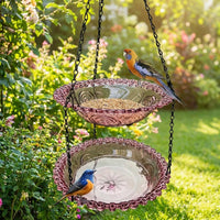 Hanging Bird Feeder for Outdoor Garden Decor, Two Level Outdoor Bird Feeder, Hanging Decoration and Garden Bird Feeder Balcony Decor