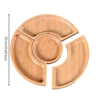 Wooden Serving Tray Set Finish Tableware Shallow Recessed Surface for Tea Service