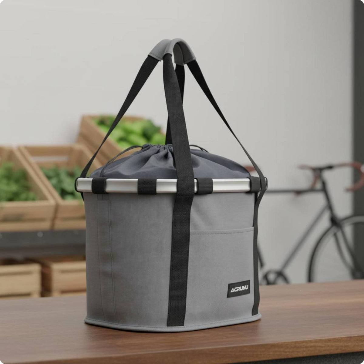 Dog Bike Basket Easy to Clean Front Bike Basket Aluminum Handle for Shopping
