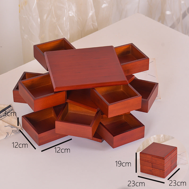 Rosewood / Square Box 3-layer