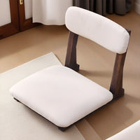 Japanese Style Backrest Chair for Tatami Bedroom, No-Leg Lounge Chair with Cushion, Bay Window Room Chair