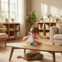 Wooden Busy Cube Developmental Play Sensory Toys with Gears Hand-Eye Coordination Wooden Activity Cube for Travel