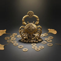 Brass Crab Statue Good Fortune Charm Brass Crab Figurine Artisanal Look