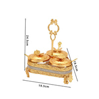 Condiment Jar Holder Ornate Lidded Jar Set Decorative Cutout for Serving