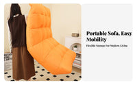 Caterpillar-Style Lounger Full-Body Support Ergonomic Floor Lounger Low-Profile Armless for Young Adults, Dorm Room, Apartment
