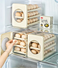 Refrigerator Egg Storage Box with Automatic Rolling Feature