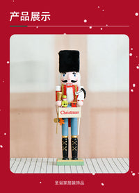 38cm Christmas Wooden Nutcracker Figurine Solid Wood Decoration