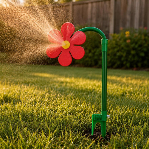 Spike Sprinkler Curved Stem Ground-Insert Sprinkler Flow Through Base