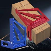 Aluminum Alloy Woodworking Square Ruler with Four Corners and Triangle, Fourth Generation, for Measuring and Layout