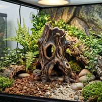 Ceramic Hideout Aquarium Caves and Hides, Vertical Hollow Tree Trunk Hideout for Aquatic Pets