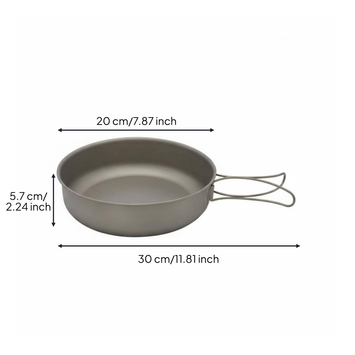 1.5L Titanium Frypan Compact Backpacking Skillet Long-Lasting for Travel