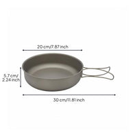 1.5L Titanium Frypan Compact Backpacking Skillet Long-Lasting for Travel
