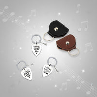 Portable Stainless Steel Guitar Pick Keychain Long-Lasting Stainless Steel Pick Holder Keychain Gift Idea Music Accessory for Musicians, Travel, Gig, Practice