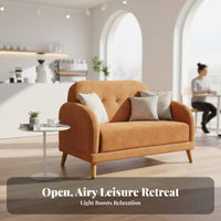 Upholstered Loveseat Simple Design Upholstered Two-Seater Modern Artistic Comfortable for Business Owners, Lounge Area, Lobby