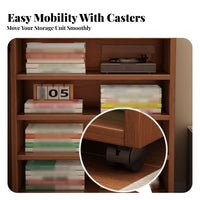 5-Tier Mobile Bookcase Multi-Layer Storage Mobile Shelving Mobile Single Unit