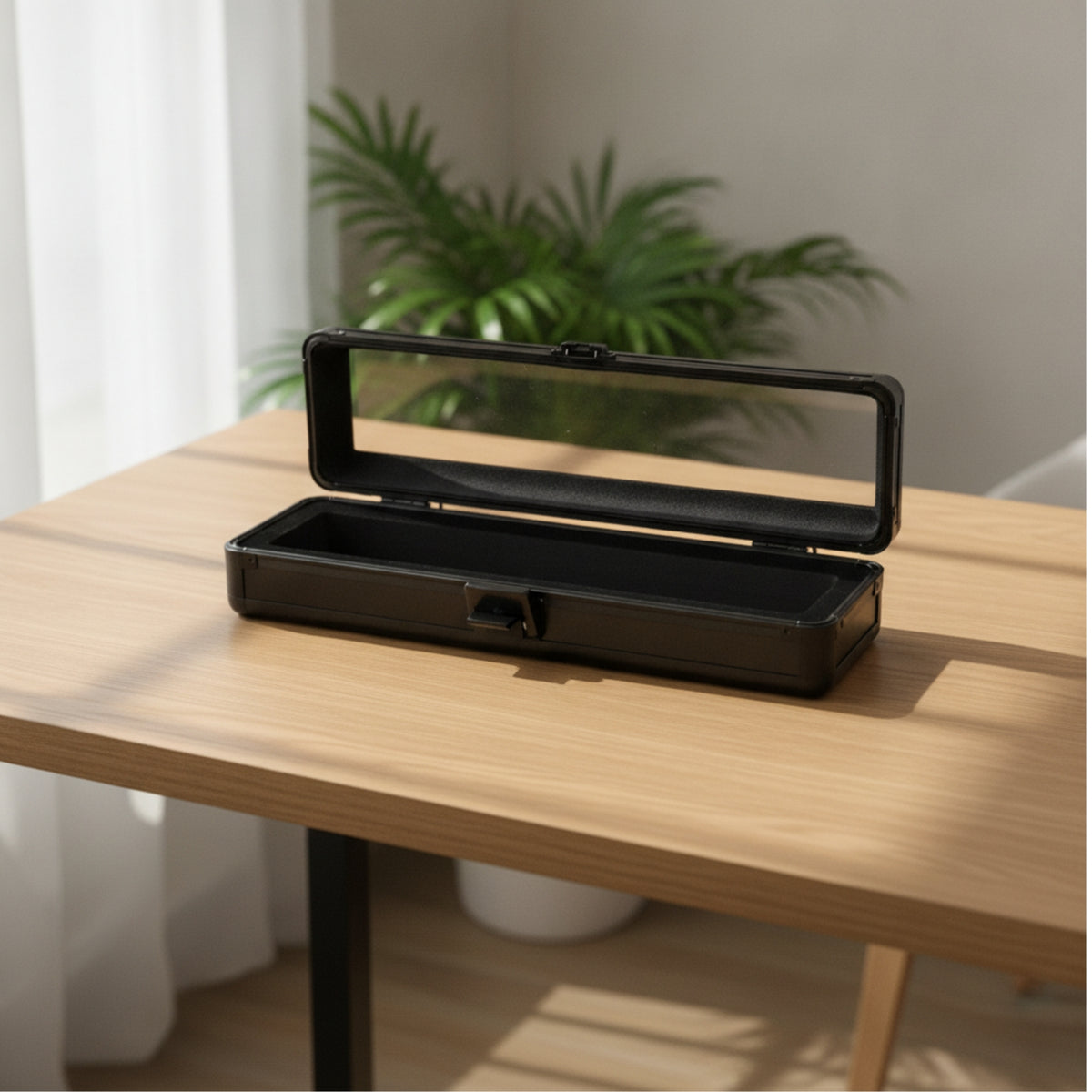 Hard Case with Display Lid Shielded Instrument Storage Box Sturdy Tool Organizer for Collectors