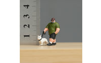 Man Walking Canine Figurine Dog Walking Figurine Portable Diorama Figure for Hobbyists