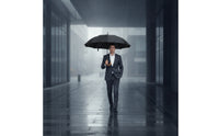 Large Umbrella with Wood Handle Water-Repellent 10 Rib Umbrella Heavy Duty Reinforced for Golf
