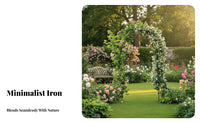 Reinforced Design Wrought Iron Flower Arch Long-Lasting Metal Garden Arch Multi-Purpose Climbing Plant Archway Weather-Resistant for Gardeners, Event Planners, Pathway, Backyard, Patio, Balcony