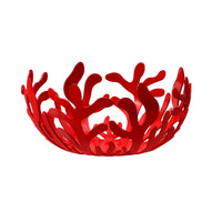 Fruit Basket with Cutout Sides Sculptural Coral Fruit Bowl Glossy for Tabletop