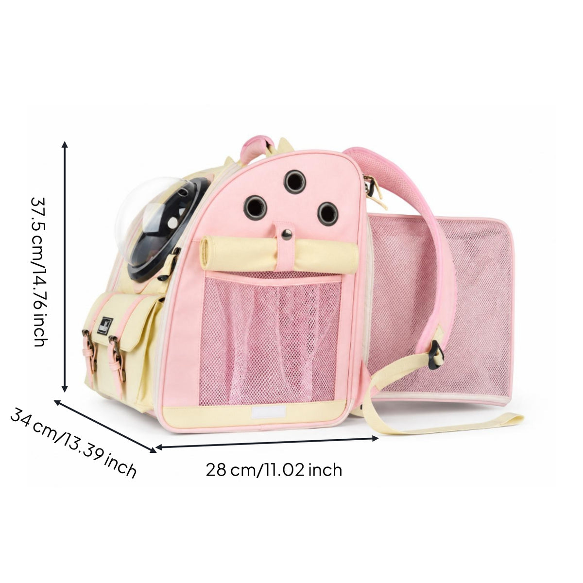 Cat Backpack Carrier with Bubble Window Transparent Cat Backpack with Window Breathable Ventilated for Cats, Outdoor, Hiking