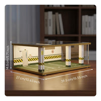 1:24 Scale Parking Garage Dustproof Lighted Parking Garage Display Easy Assembly Lighted Car Model Display Case for Collectors, Collection Room