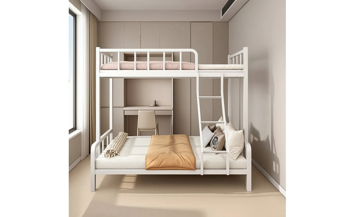 Metal Bunk Bed Space-Saving Bunk Bed Frame with Ladder Furniture for Teens, Students, Shared Bedrooms, Dorm Rooms, Apartments