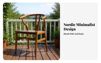 2 Pieces Minimalist Wooden Study Set Modern Design Dinette Set Strong Frame Long-Lasting Frame for Small Families