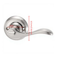 Keyless Bathroom Door Lock, Three-Lever Handle, Privacy Interior Lock, Zinc Alloy, Easy to Install, Suitable for Bedroom and Bathroom