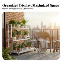 Tiered Plant Stand Multitier Design Stepped Plant Display Minimalist design spaceSaving for Homeowners, Balcony, Indoor, Patio