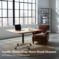 Adjustable C-Shaped Table Nordic Design C-Shaped Couch Table Mobile with casters Foldable surface for Students, Seniors, Bedroom